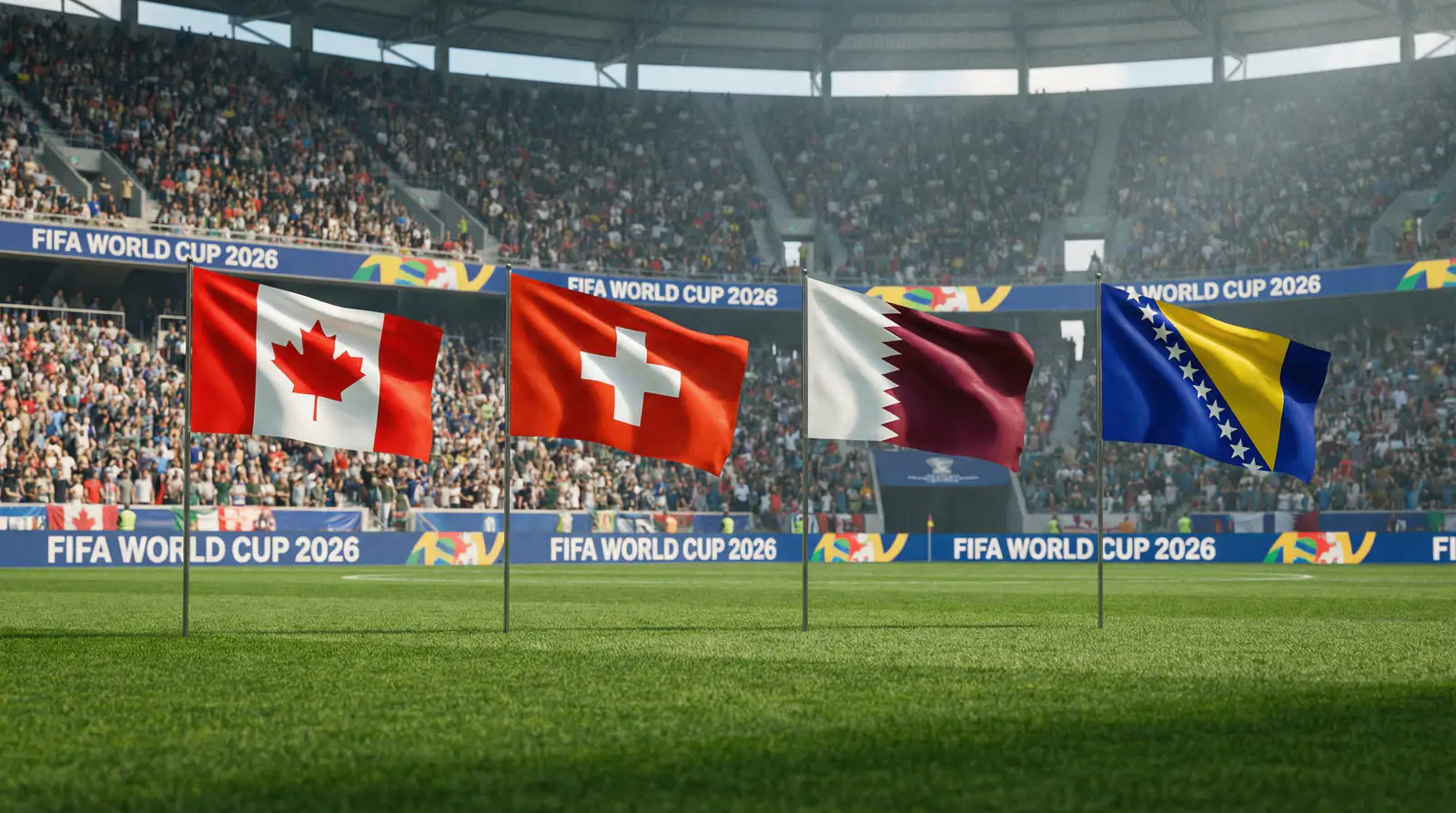 B grupas komandas Pasaules kausā 2026 — Kanāda, Šveice, Katara un Bosnija un Hercegovina