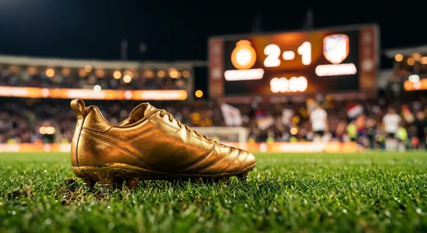Futbola vārtu tīkls ar futbola bumbiņu uz zāles milzīgā stadionā apgaismojumā